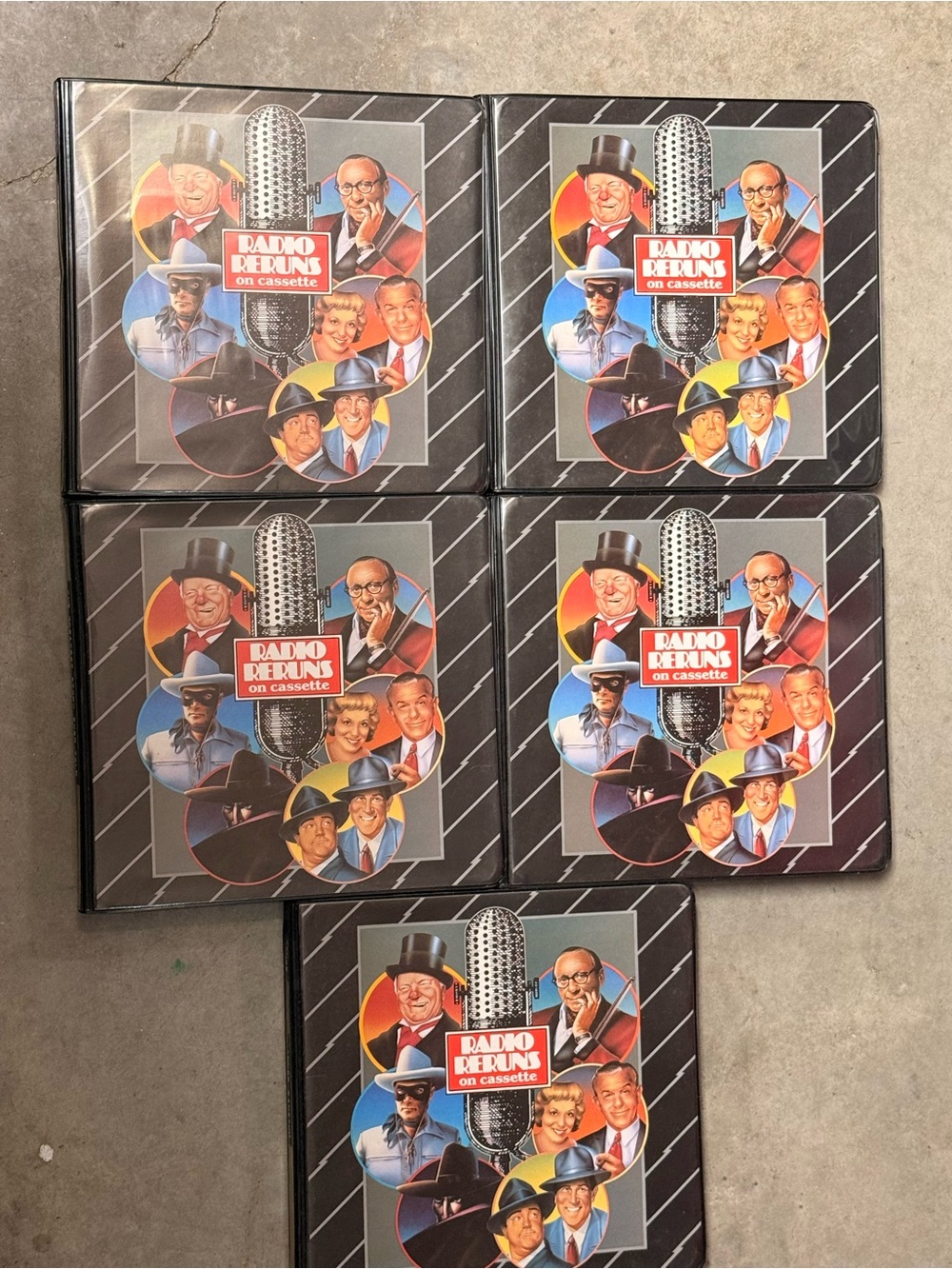 Cassettes of talk reruns on cassette